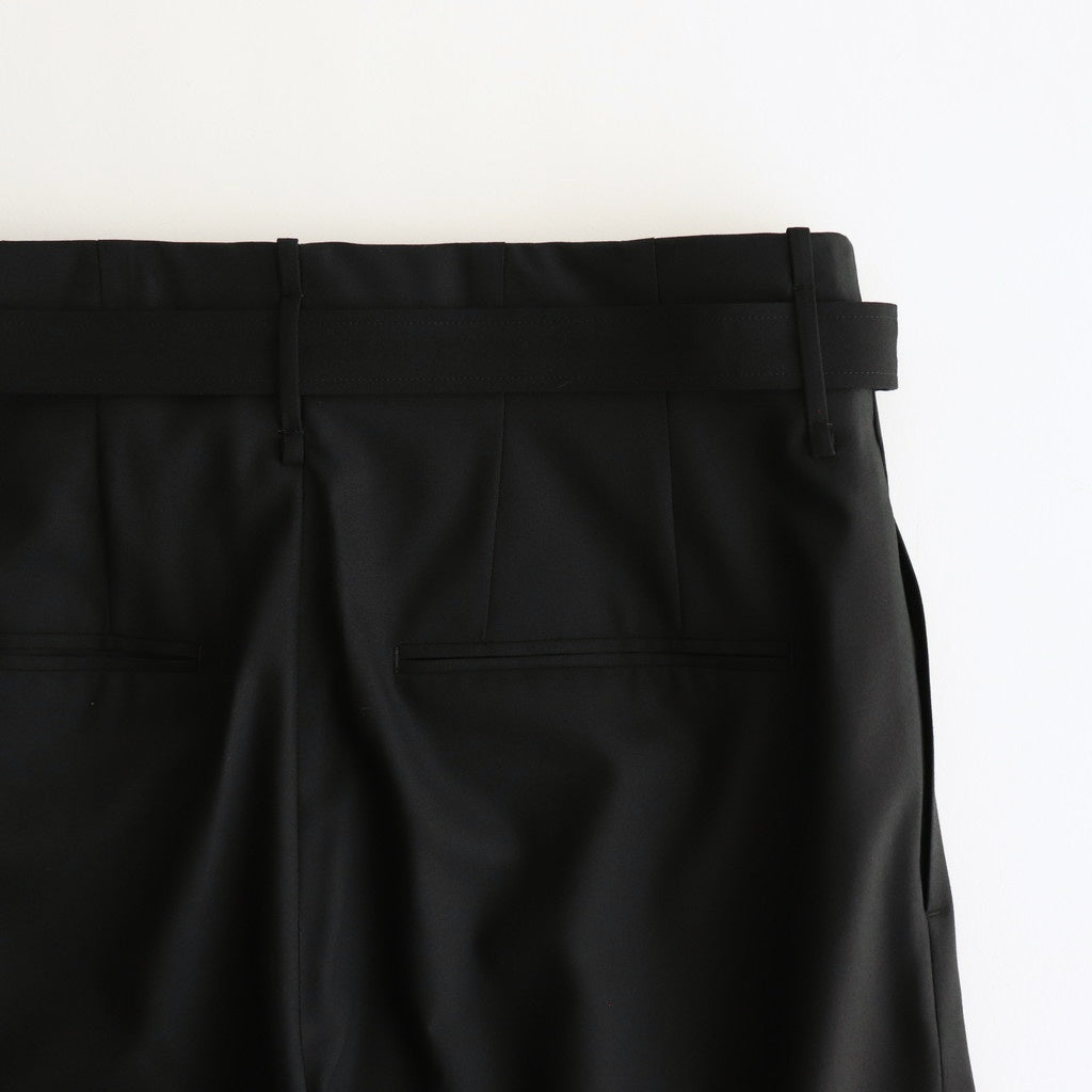 SUPER FINE TROPICAL WOOL TWO-TUCK SLACKS #BLACK [A25SP04MT]