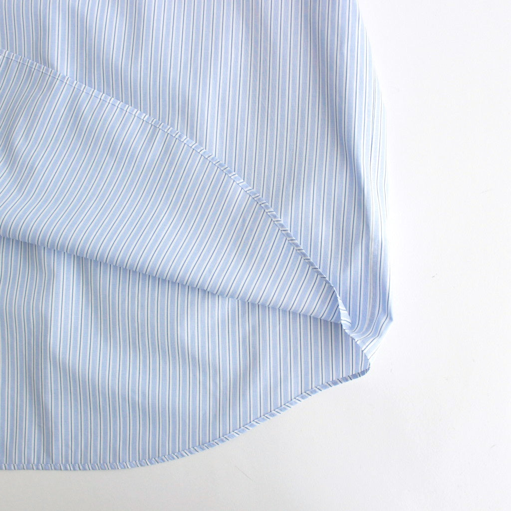 SIDOGRAS S/S Oversized Regular Collar Shirt #SAX STRIPE [GM252-50012]