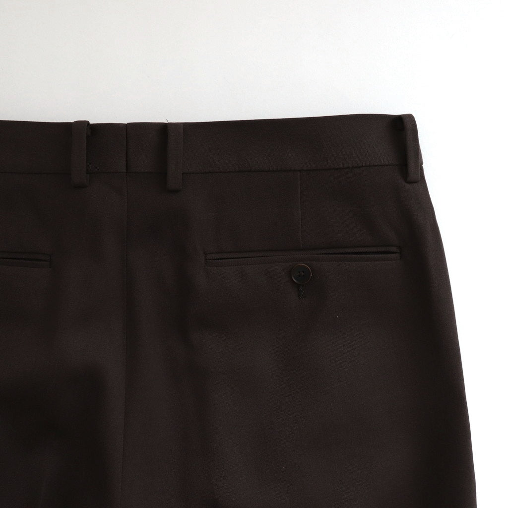 LIGHT WOOL MAX GABARDINE TWO-TUCK SLACKS #DARK BROWN [A25SP03MG]