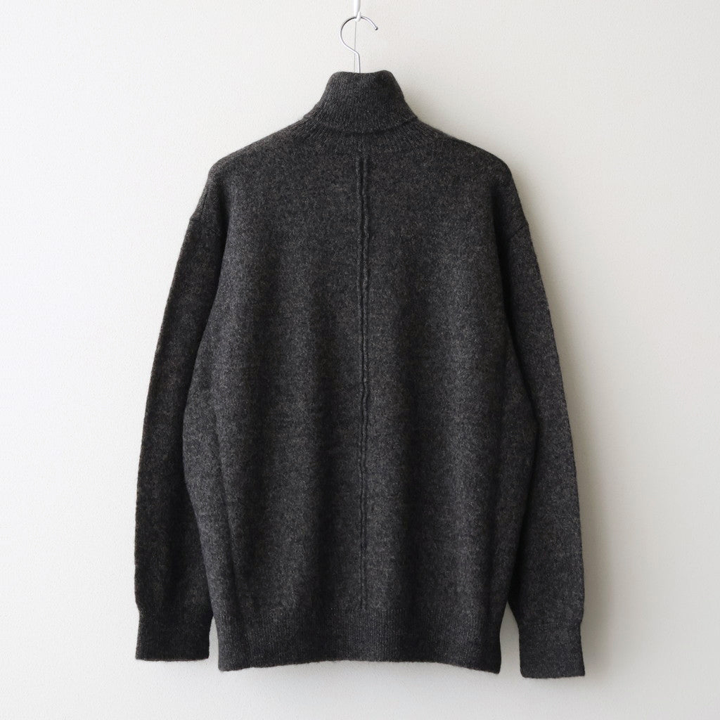 WOOL/ALPACA KNIT LOOSE TURTLE NECK PO #CHARCOAL [ST.1295]