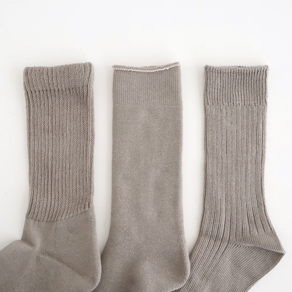 ORGANIC DAILY 3 PACK CREW SOCKS #GRAYGE [R1123-AW25]