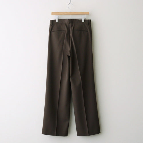 LIGHT WOOL MAX GABARDINE TWO-TUCK SLACKS #DARK BROWN [A26AP06MG]