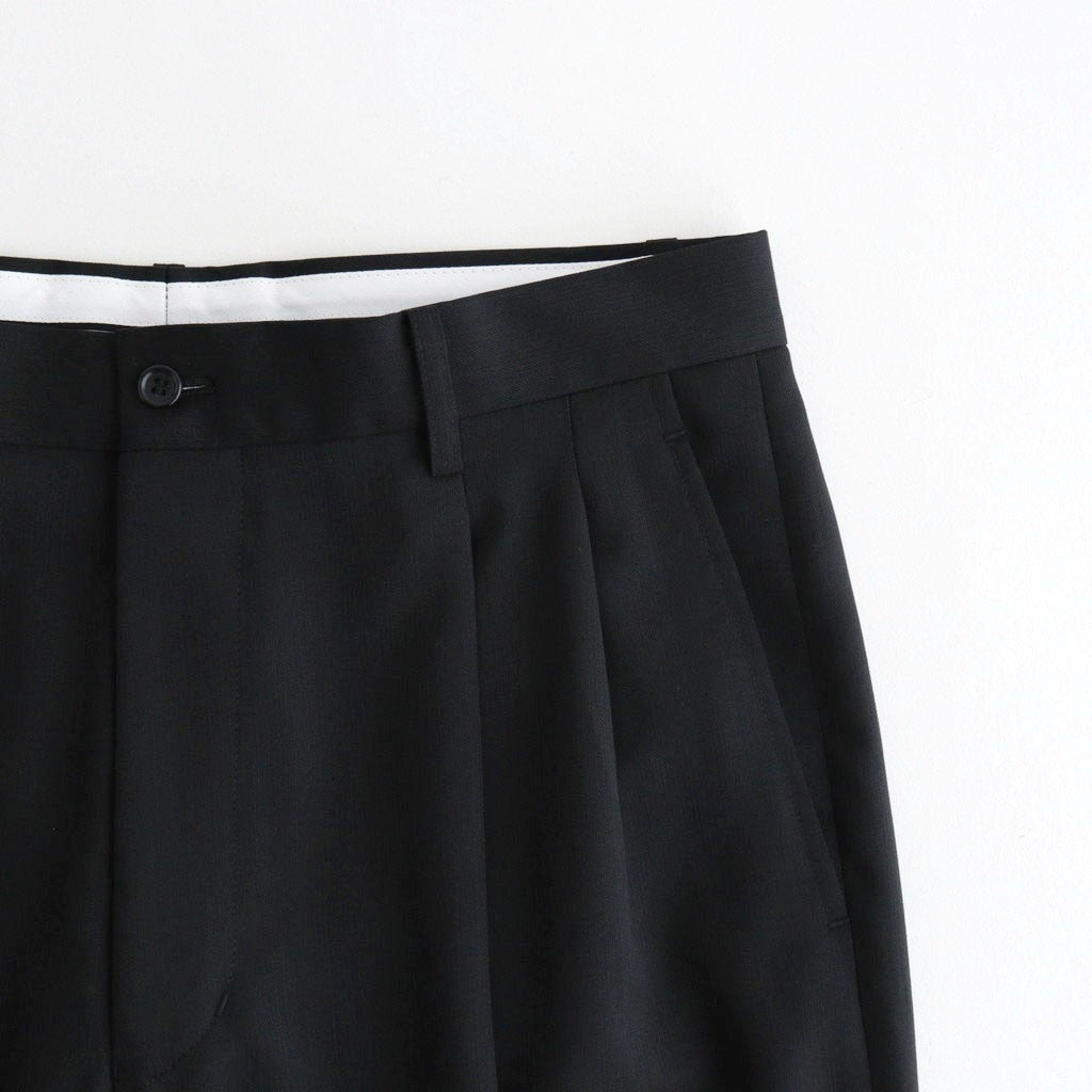 Melange Herringbone Pleated Wide Trousers #BLACK [GM261-40332]