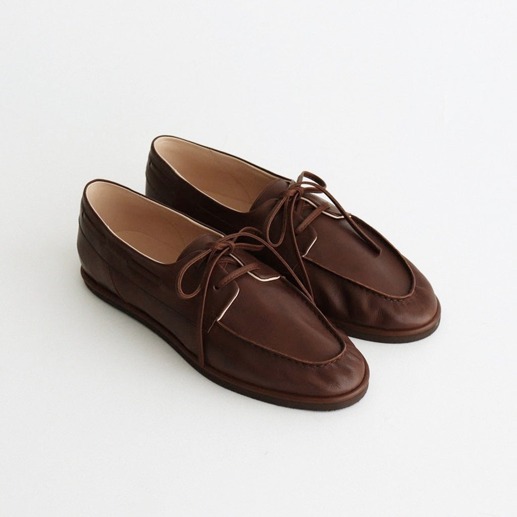 SOFT LEATHER DECK SHOES #BROWN [A25SS03QD-M]