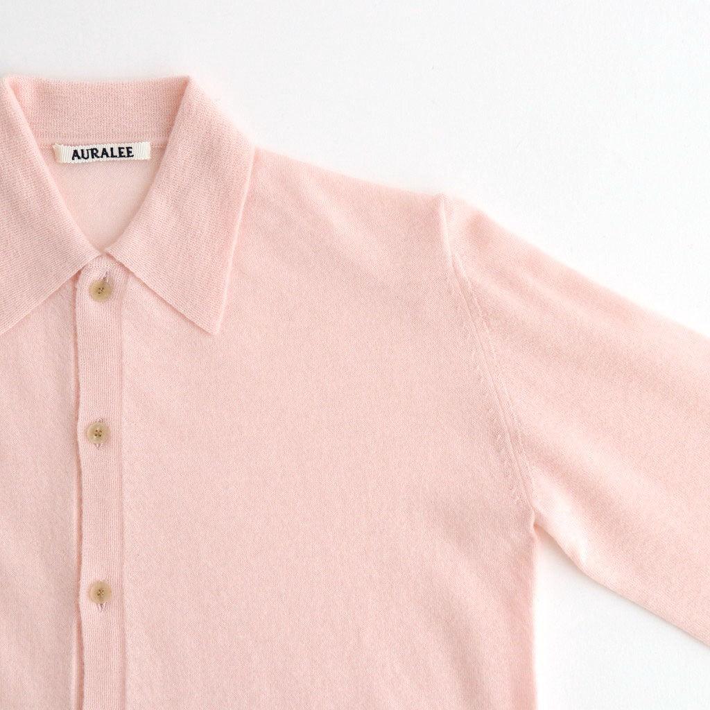 HIGH GAUGE SOFT CASHMERE KNIT SHIRT CARDIGAN #LIGHT PINK [A26AC03SM]