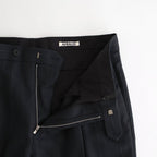 BLUEFACED WOOL TWO-TUCK SLACKS #CHARCOAL NAVY STRIPE [A26SP02BA]