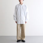 BUTTON SHIRT WIDE #sax [13148]