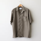 CUPRO TWILL OVERSIZED OPEN COLLAR SS SHIRT #TAUPE [ST.1153]