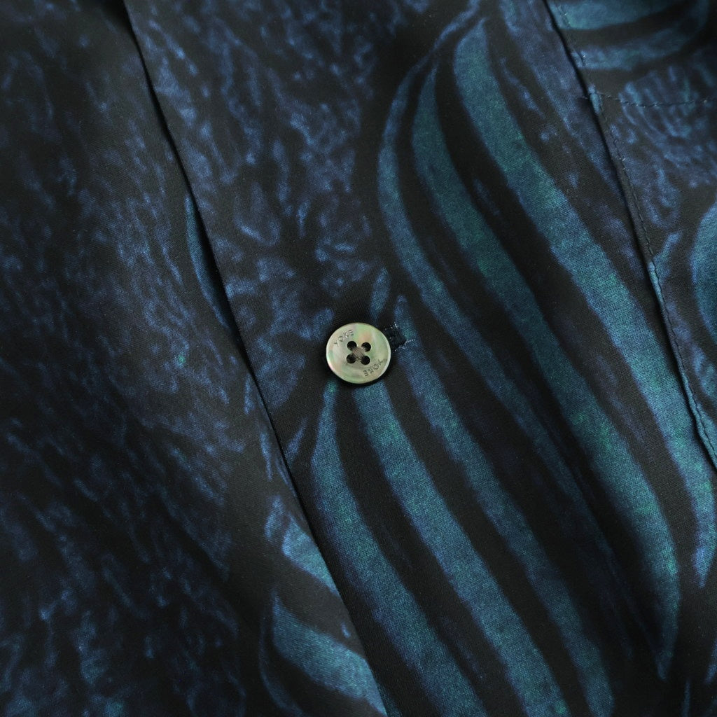 Leaf Pattern Printed Open Collar Shirt #NAVY [YK26SS01202SH]