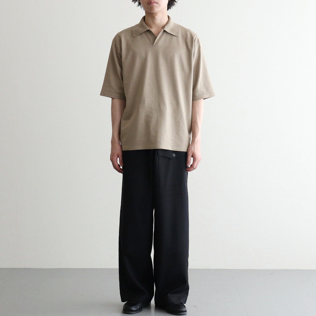 WOOL HERRINGBONE CARGO PANTS #BLACK [A26SP02CH]