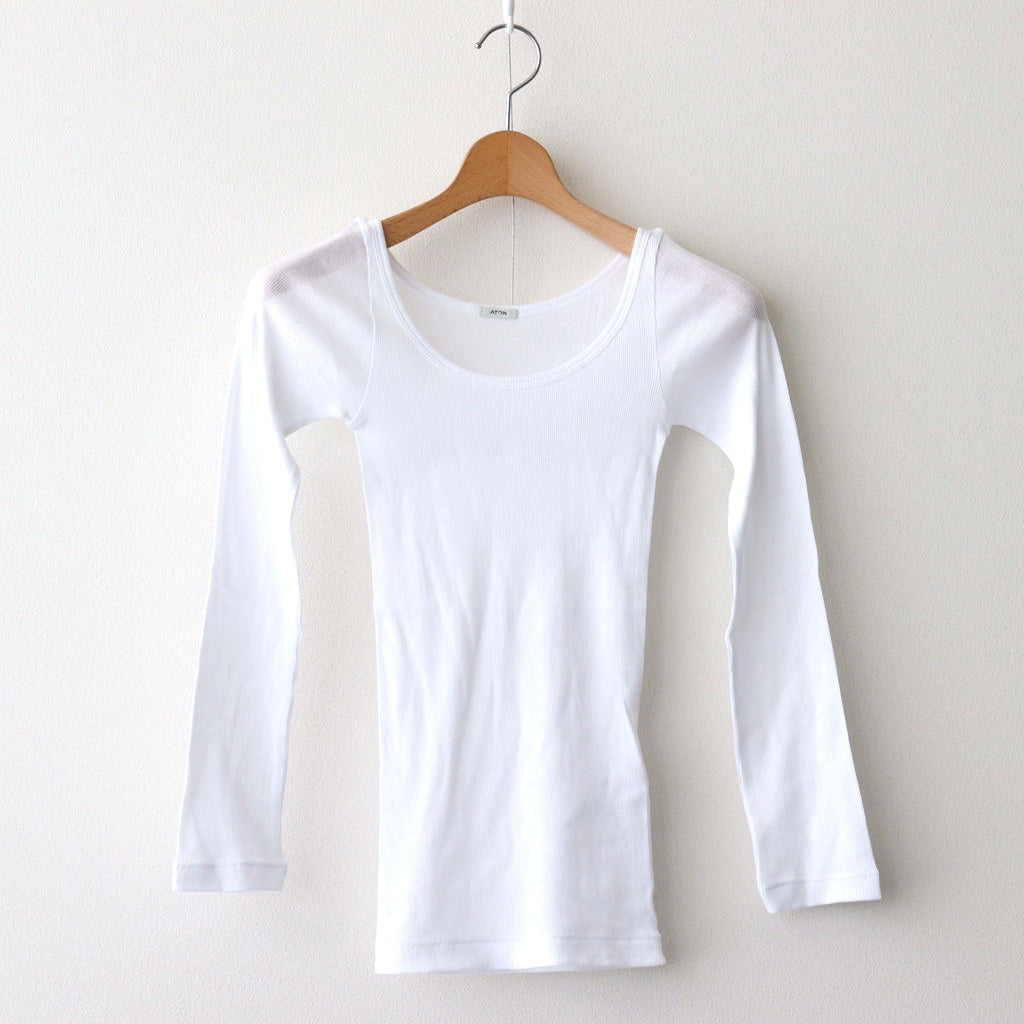 COMPACT RIB LONG SLEEVE T-SHIRT #WHITE [KKAGGM0021]