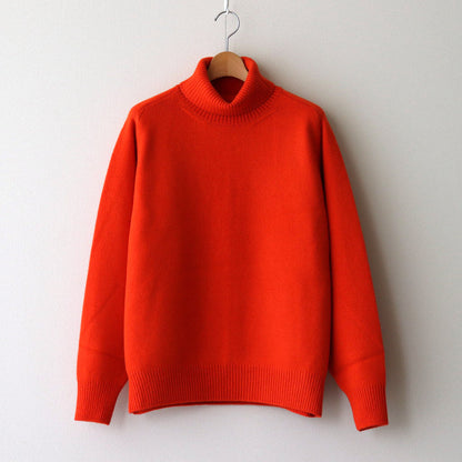 EXTRA FINE WOOL WARM KNIT TURTLE NECK LS #ORANGE [ST.989]