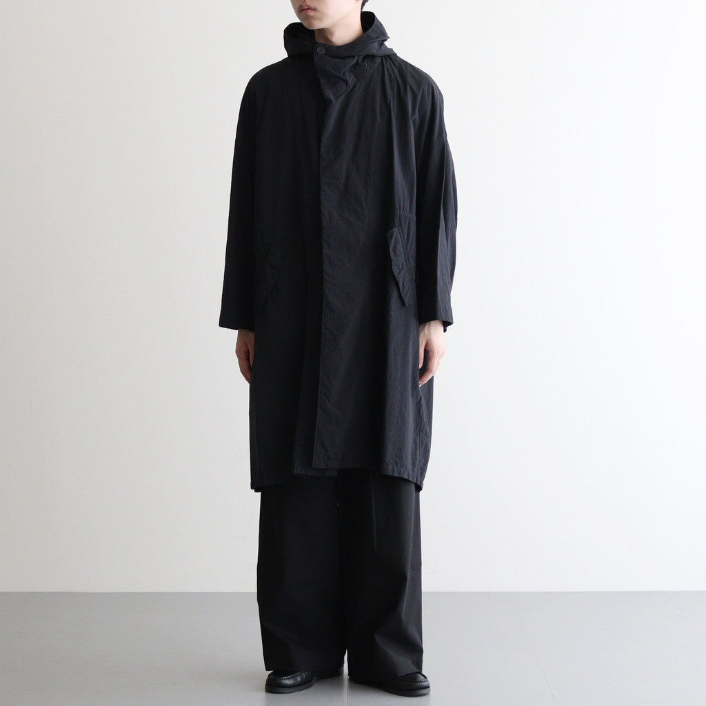 FMFOCT| Nylon Tussor Garment Dye Mod Coat #BLACK [RB_FR1003CT]