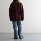 SQUARE PANNEL MOHAIR CARDIGAN #BURGUNDY [YK23FW0590S]