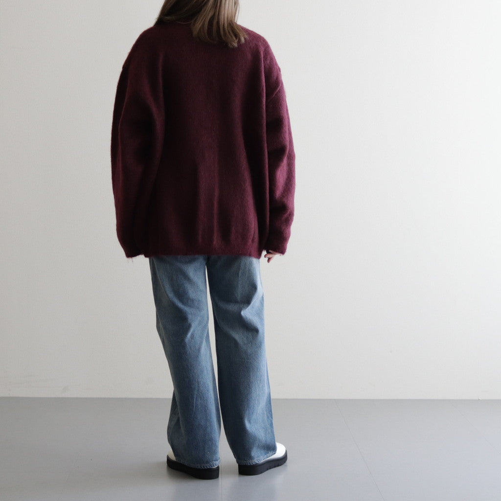 SQUARE PANNEL MOHAIR CARDIGAN #BURGUNDY [YK23FW0590S]
