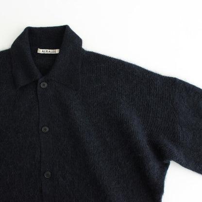 BABY SURI ALPACA SHEER KNIT SHIRT CARDIGAN #NAVY [A24AC01AK]