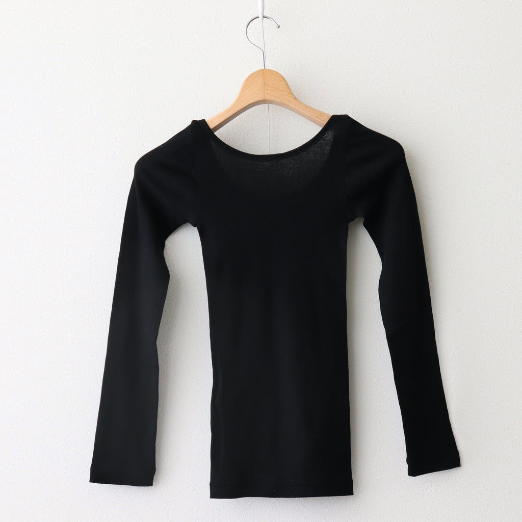 COMPACT RIB LONG SLEEVE T-SHIRT #BLACK [KKAGGM0021]