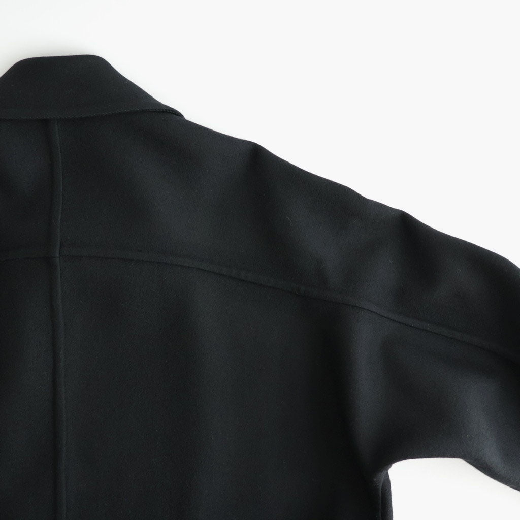 Wool Cashmere Double Breasted Rever Coat #Black [YK26FW01317C]