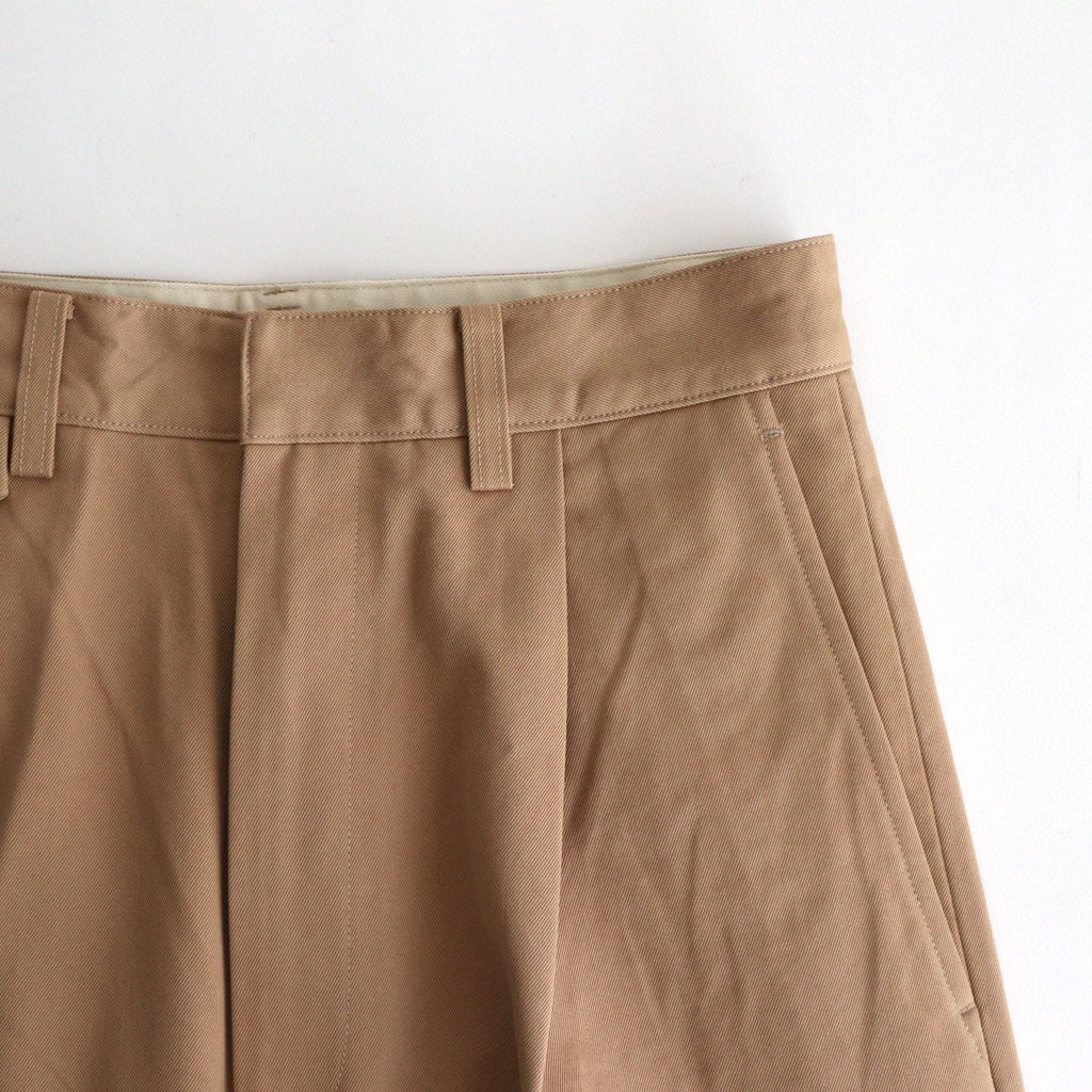 WASHED FINX CHINO ONE-TUCK PANTS #CAMEL BROWN [A25SP05FC]