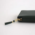 二つ折りZIP財布 - CLASSIC LEATHER LINE #BOTTLE GREEN [8Z-D002-051]