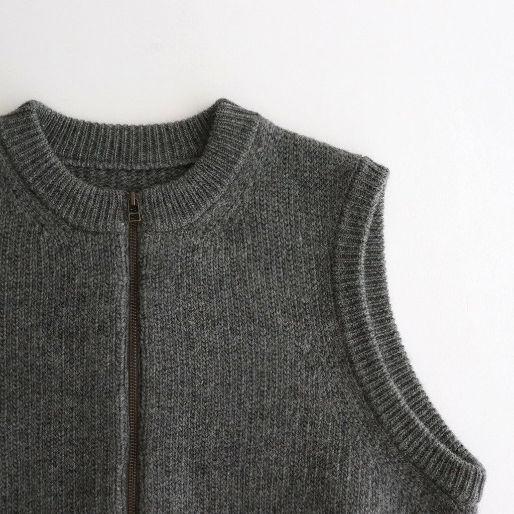 L-G Zip-up Vest #Gray [2403-020]
