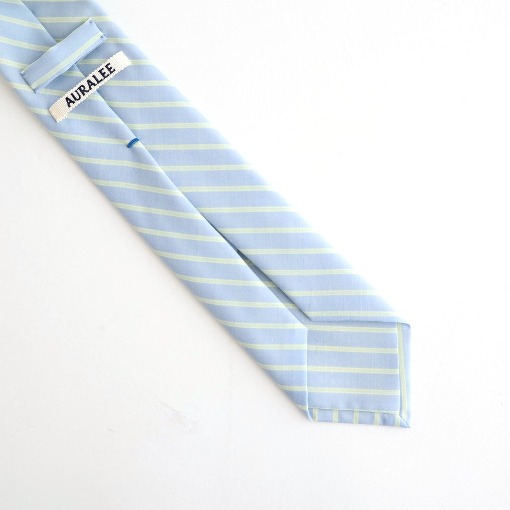 SUPER FINE WOOL STRIPE TIE #SAX BLUE STRIPE [A26ST03WW]