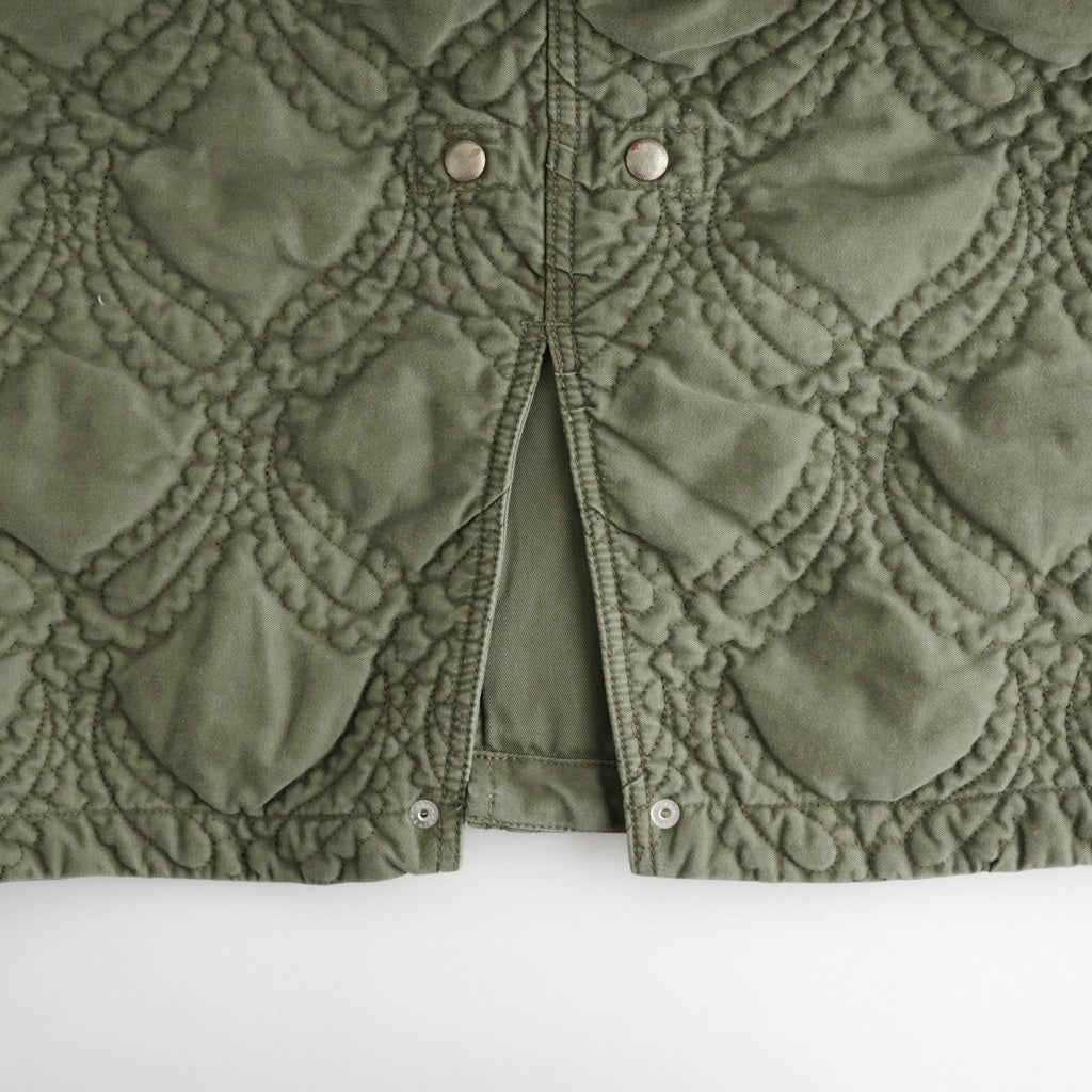 QUILTING FISHTAIL COAT #KHAKI [26330104]