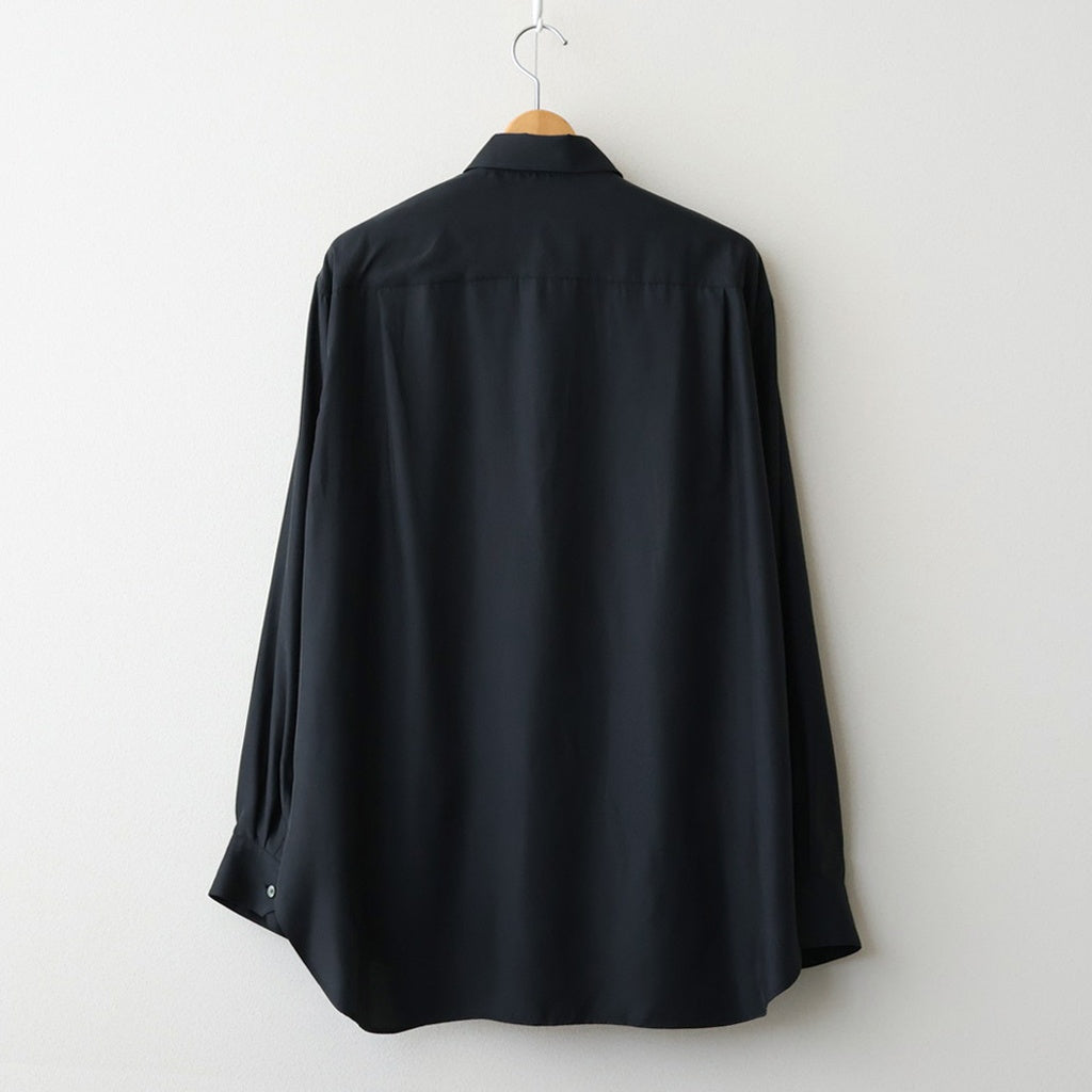 CUPRO TWILL OVERSIZED LS SHIRT #BLACK [ST.1459]