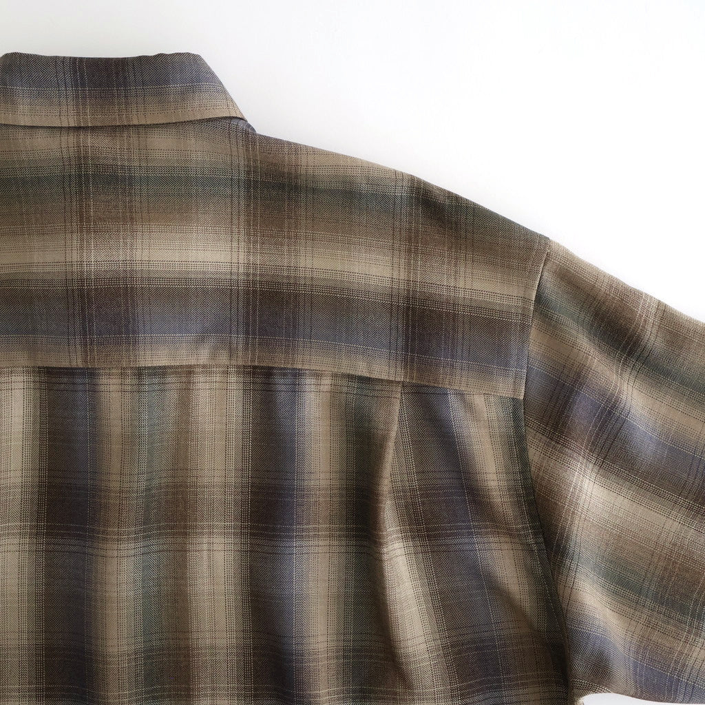 SUPER LIGHT WOOL CHECK SHIRT #BROWN BLUE CHECK [A25AS01LC]