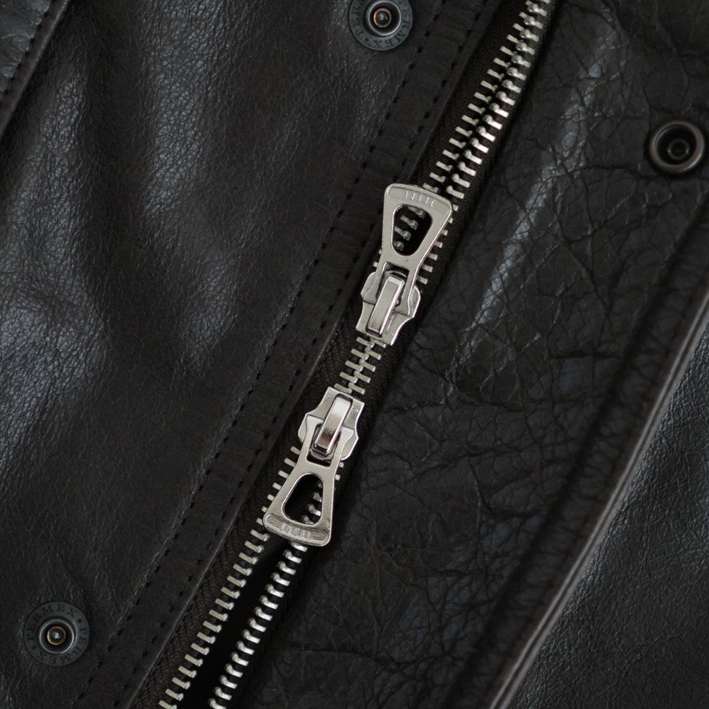 Leather Flight Jacket #Dark Brown [YK26FW01304B]