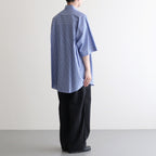 SIDOGRAS S/S Oversized Regular Collar Shirt #BLUE STRIPE [GM252-50012]