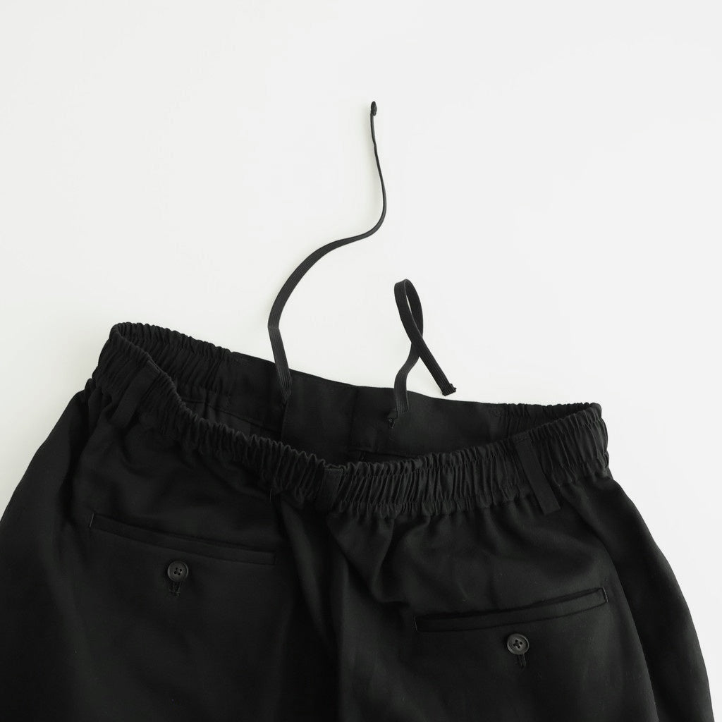 VIS/LI/RA TWILL WIDE EASY SHORT TROUSERS #BLACK [ST.1437]