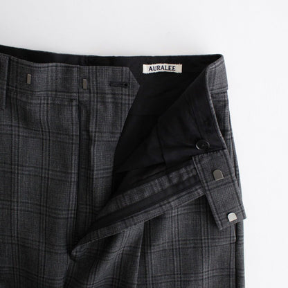 BLUEFACED WOOL CHECK SLACKS #CHARCOAL CHECK [A24AP04CB]