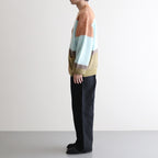 MOHAIR BORDER CARDIGAN #PINK [YK23FW0571S]