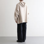 リネンボーダーBigパーカー #BEIGE [D124-C311]