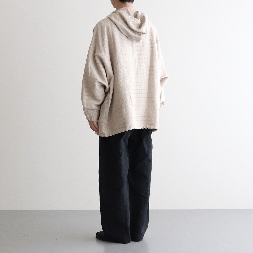 リネンボーダーBigパーカー #BEIGE [D124-C311]