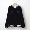 VINTAGE SATIN / VELVET REVERSIBLE ZIP JACKET #GREIGE / BLACK [ST.1047]