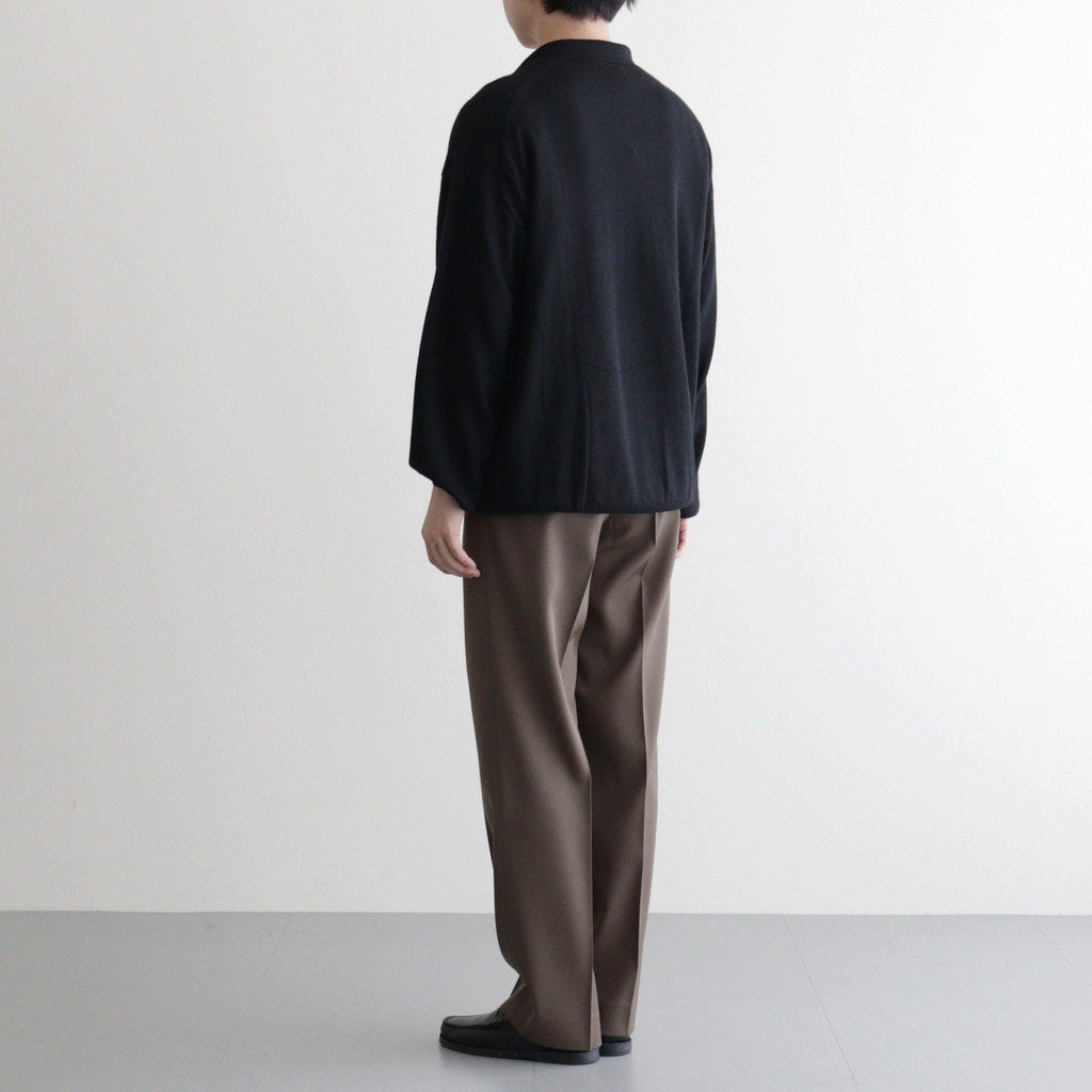 SUPER FINE CASHMERE SILK KNIT SKIPPER POLO #BLACK [A26SP02SC]