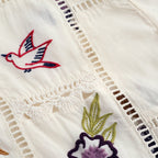 Embroidery Patchwork Shirts #ECRU [12610428]
