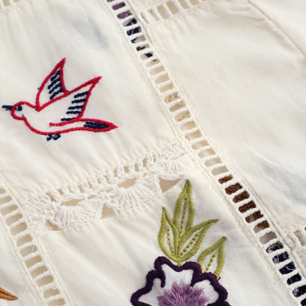 Embroidery Patchwork Shirts #ECRU [12610428]