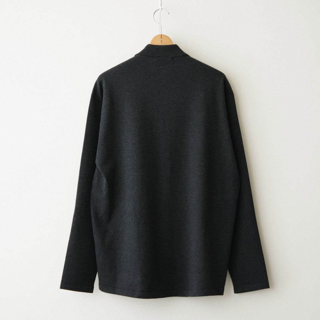 HIGH TWIST WOOL KNIT SHIRT CARDIGAN #CHARCOAL [A26AC01CK]