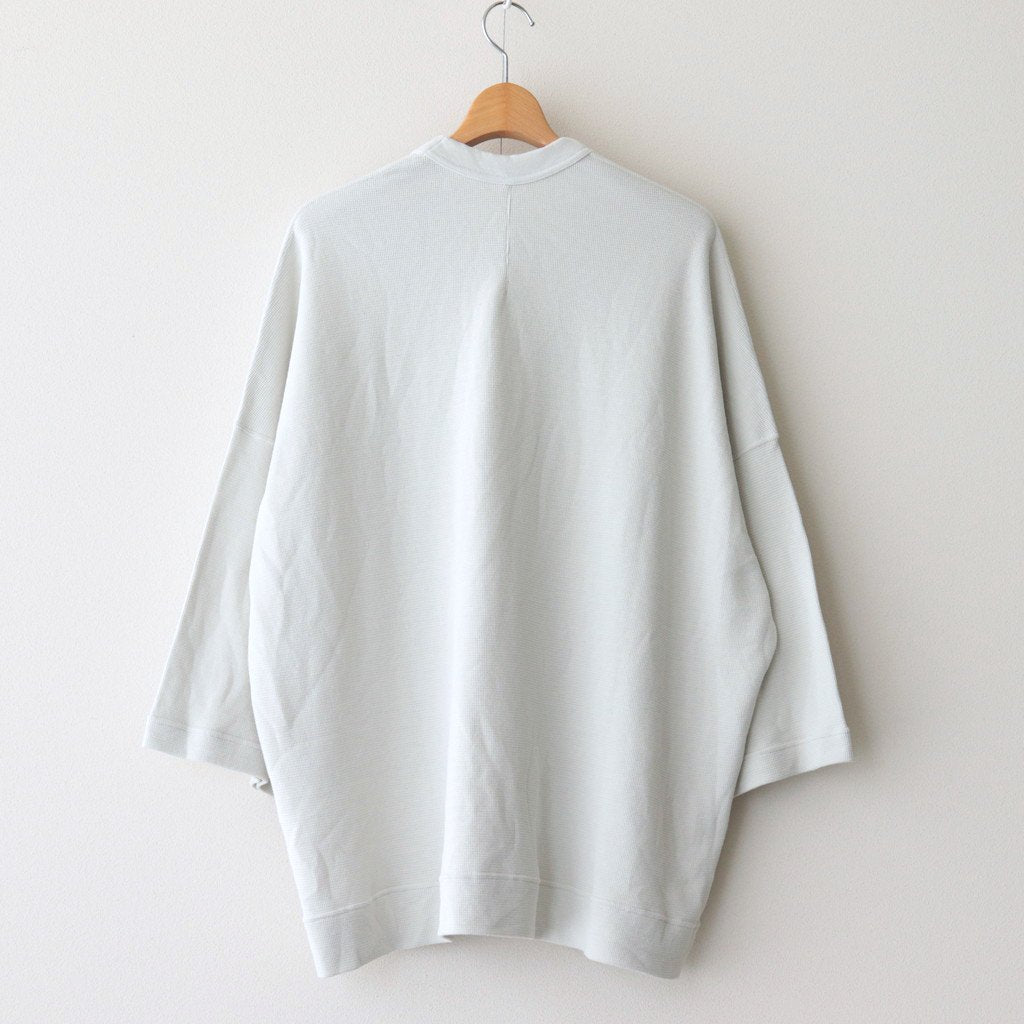 FSSOT | 製品染 30/-スパンポリエステルワッフル クルーネックオーバーサイズプルオーバー #ASH WHITE [GE_FR1203TF]