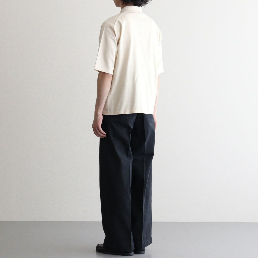 HIGH GAUGE TUSSAH SILK KNIT SKIPPER POLO #IVORY [A26SP02SJ]