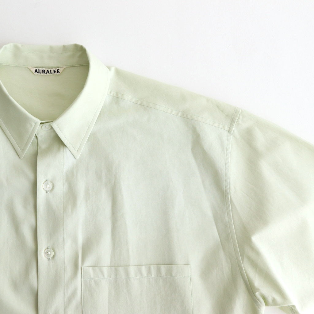 WASHED FINX TWILL BIG HALF SLEEVED SHIRT #LIGHT GREEN [A25SS03TN]