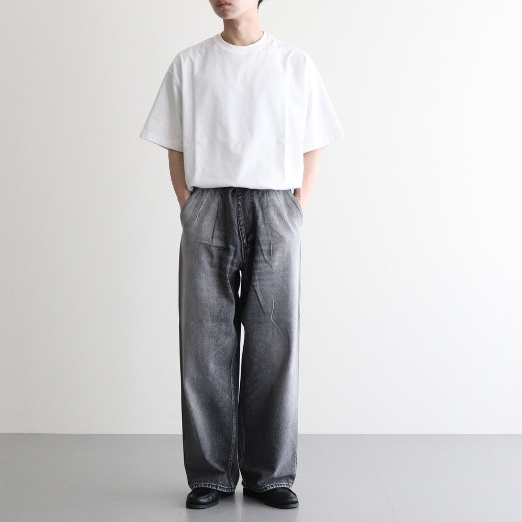 Selvage Denim Two Tuck Pants #BLACK_LIGHT FADE [GU253-40061LB]