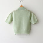 KID MOHAIR SHEER KNIT POLO #PALE GREEN [A25SP05FG]