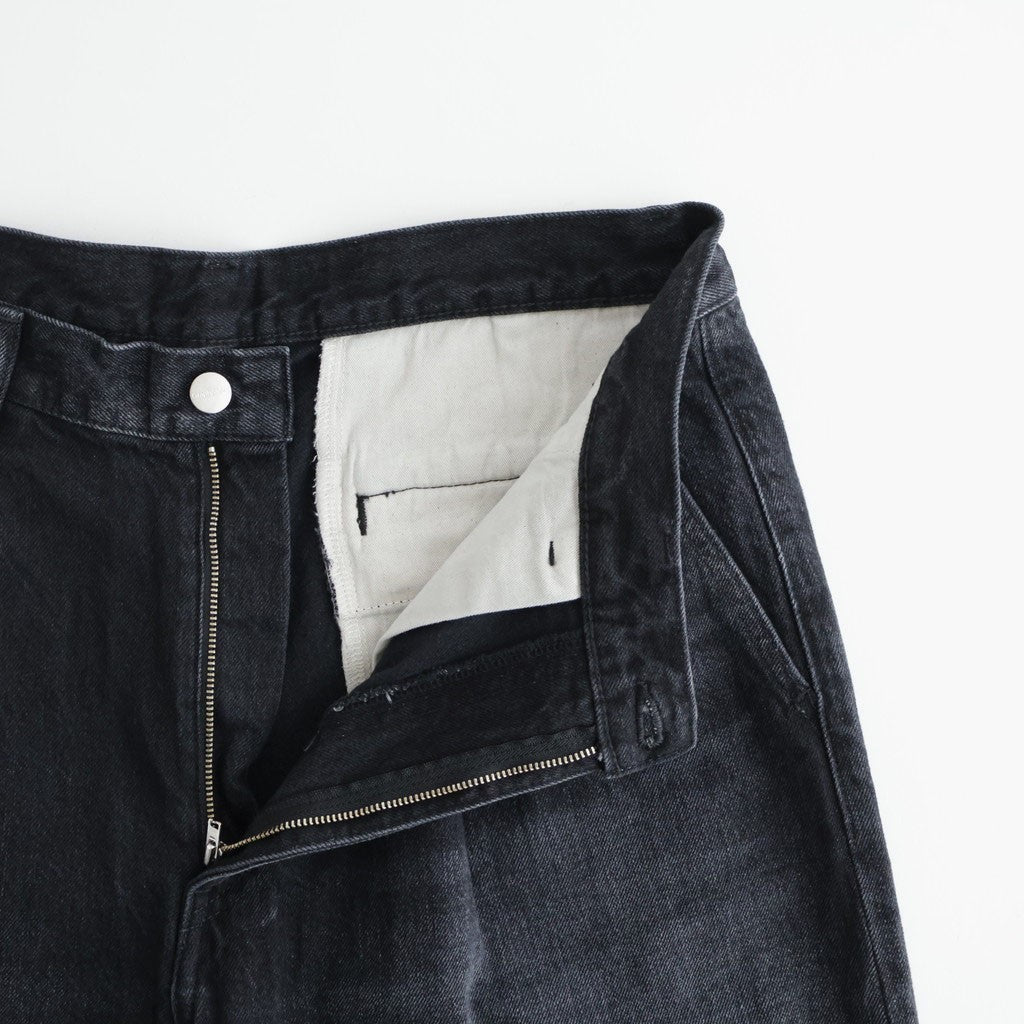Selvage Denim Two Tuck Pants #BLACK DARK FADE [GU263-40061DB]