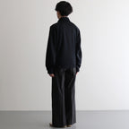 WOOL TROPICAL 3PLEATED WIDE-LEG TROUSERS #CARBON BLACK [YK25SS0898P]