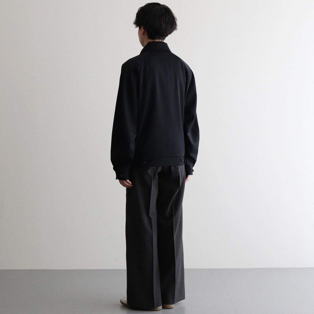 WOOL TROPICAL 3PLEATED WIDE-LEG TROUSERS #CARBON BLACK [YK25SS0898P]
