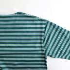 W's TECH DRAWSTRING MULTI BORDER L/S TEE #GREEN / BLUE [BE-34024L]